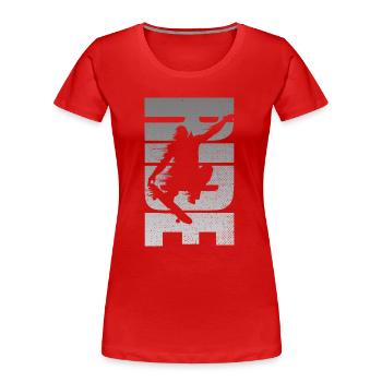 Skateboard Rétro Skateboarder en détresse - T-shirt bio Premium Femme - rouge - Devant - Mia (176cm)
