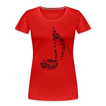 Noten-Note - Frauen Premium Bio T-Shirt - Rot - Vorne - Mia (176cm)