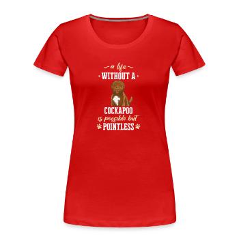 Cockapoo Hund - Frauen Premium Bio T-Shirt - Rot - Vorne - Mia (176cm)