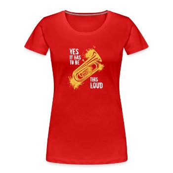 Tuba Tubist - Frauen Premium Bio T-Shirt - Rot - Vorne - Mia (176cm)