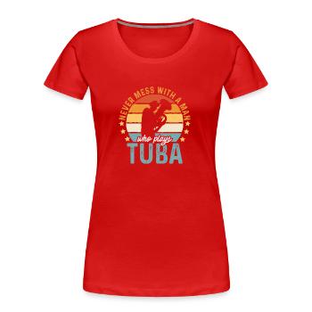 Tuba Tubist - Frauen Premium Bio T-Shirt - Rot - Vorne - Mia (176cm)
