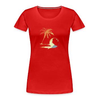 Bowling Retro Stil - Frauen Premium Bio T-Shirt - Rot - Vorne - Mia (176cm)