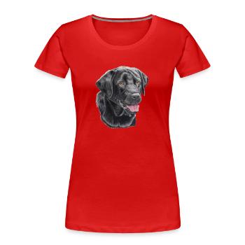 labrador retriever noir P - T-shirt bio Premium Femme - rouge - Devant - Mia (176cm)