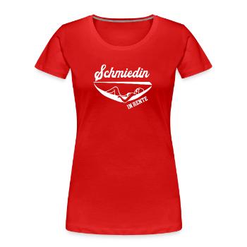Schmiedin In Rente Rentnerin Ruhestand Arbeitsende - Frauen Premium Bio T-Shirt - Rot - Vorne - Mia (176cm)