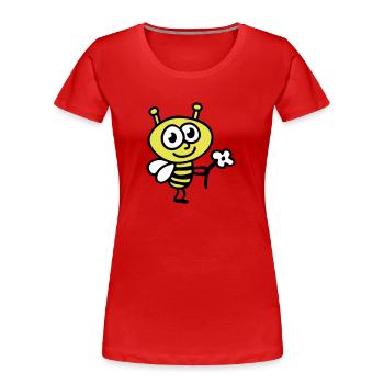 Bee + Fleur - T-shirt bio Premium Femme - rouge - Devant - Mia (176cm)