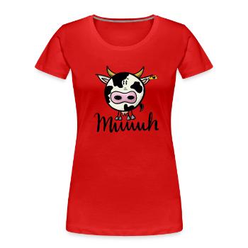 Kuh Muh - Frauen Premium Bio T-Shirt - Rot - Vorne - Mia (176cm)