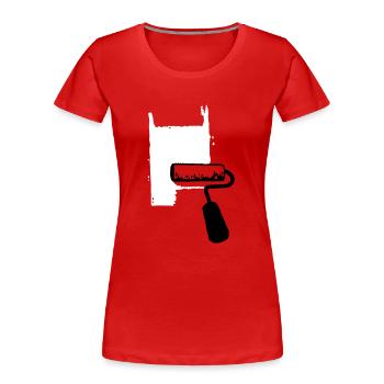 Farbroller - Frauen Premium Bio T-Shirt - Rot - Vorne - Mia (176cm)