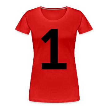 Sport Zahl 1 Eins - Frauen Premium Bio T-Shirt - Rot - Vorne - Mia (176cm)