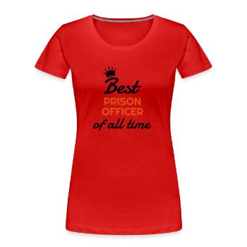 Gefängniswärter / Gefängnis / Polizei / Zelle - Frauen Premium Bio T-Shirt - Rot - Vorne - Mia (176cm)