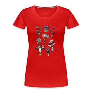 pilze - Frauen Premium Bio T-Shirt - Rot - Vorne - Mia (176cm)
