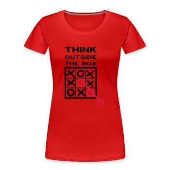 Think outside the Box - T-shirt bio Premium Femme - rouge - Devant - Mia (176cm)