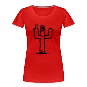 cactus - Frauen Premium Bio T-Shirt - Rot - Vorne - Mia (176cm)