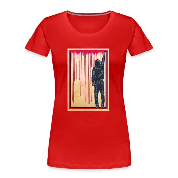 STREET ART - SPRAY BOY Poster - Women's Premium Organic T-Shirt - red - Front - Mia (176cm)