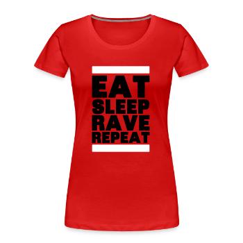 manger répétition rave du sommeil - T-shirt bio Premium Femme - rouge - Devant - Mia (176cm)