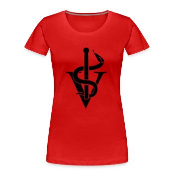 véterinaire - T-shirt bio Premium Femme - rouge - Devant - Mia (176cm)