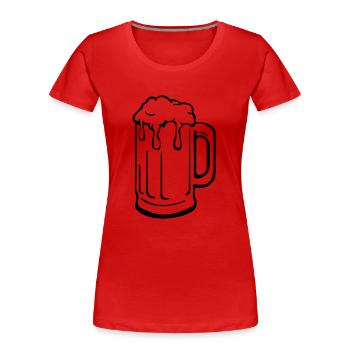 Bierkrug - Frauen Premium Bio T-Shirt - Rot - Vorne - Mia (176cm)