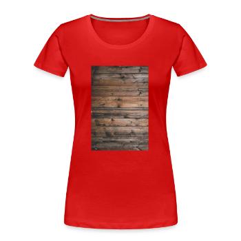 wood bois - T-shirt bio Premium Femme - rouge - Devant - Mia (176cm)