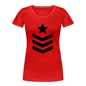 abzeichen - Frauen Premium Bio T-Shirt - Rot - Vorne - Mia (176cm)