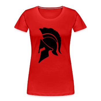 spartaner_001 - Frauen Premium Bio T-Shirt - Rot - Vorne - Mia (176cm)