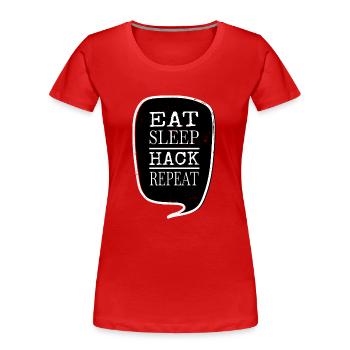 vêtements d’électricien appareils cadeaux heureux - T-shirt bio Premium Femme - rouge - Devant - Mia (176cm)
