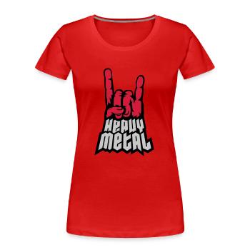 Heavy Metal Logo Handzeichen - Frauen Premium Bio T-Shirt - Rot - Vorne - Mia (176cm)