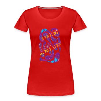 Graffiti-Stil Splash Hip Hop Farben Maler Farbe - Frauen Premium Bio T-Shirt - Rot - Vorne - Mia (176cm)