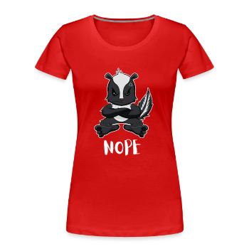 Non Drôle Paresseux Skunk - T-shirt bio Premium Femme - rouge - Devant - Mia (176cm)