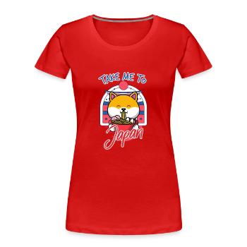 EMMÈNE-MOI AU JAPON - T-shirt bio Premium Femme - rouge - Devant - Mia (176cm)