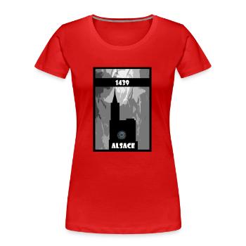 Straßburger Münster Elsass - Frauen Premium Bio T-Shirt - Rot - Vorne - Mia (176cm)