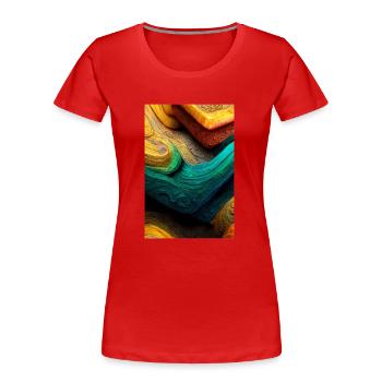 Abstract 3D Surface Background - Frauen Premium Bio T-Shirt - Rot - Vorne - Mia (176cm)