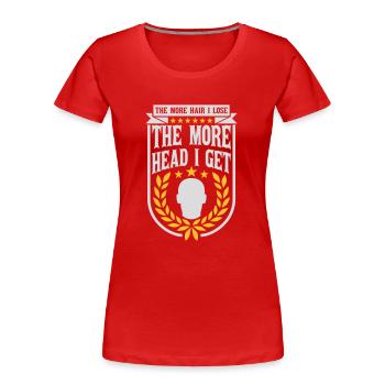 J’ai plus de tête - T-shirt bio Premium Femme - rouge - Devant - Mia (176cm)