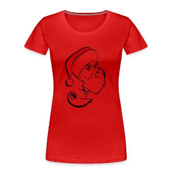 Santa Claus Beard Cutting - Women's Premium Organic T-Shirt - red - Front - Mia (176cm)