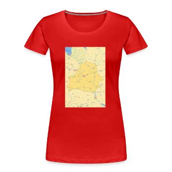 Biélorussie Carte Biélorussie - T-shirt bio Premium Femme - rouge - Devant - Mia (176cm)