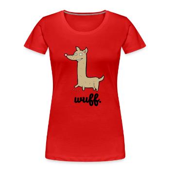 Cool chien | Drôle d’idée cadeau | trame - T-shirt bio Premium Femme - rouge - Devant - Mia (176cm)