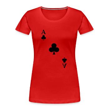 Kreuz Ass Kostüm Spielkarte Poker Karneval Casino - Frauen Premium Bio T-Shirt - Rot - Vorne - Mia (176cm)