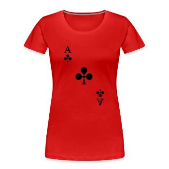 Kreuz Ass Kostüm Spielkarte Poker Karneval Casino - Frauen Premium Bio T-Shirt - Rot - Vorne - Mia (176cm)
