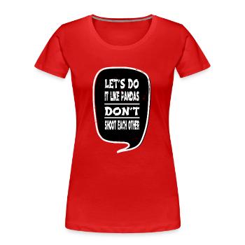 gift joke family dove of peace love global peace - Women's Premium Organic T-Shirt - red - Front - Mia (176cm)