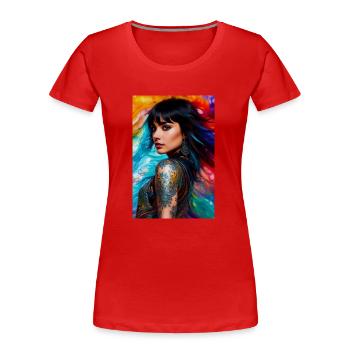Beauté colorée 12 - T-shirt bio Premium Femme - rouge - Devant - Mia (176cm)