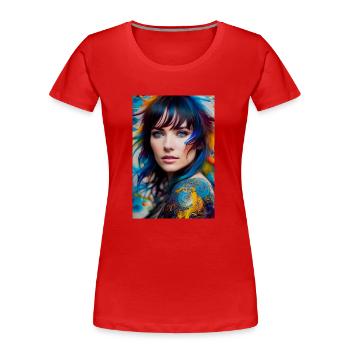 Beauté colorée 3 - T-shirt bio Premium Femme - rouge - Devant - Mia (176cm)