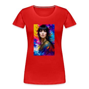 Beauté colorée 2 - T-shirt bio Premium Femme - rouge - Devant - Mia (176cm)