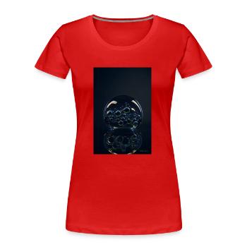 Blasen in einer Blase chrome 1 - Frauen Premium Bio T-Shirt - Rot - Vorne - Mia (176cm)