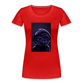 Blasen in einer Blase magenta 2 - Frauen Premium Bio T-Shirt - Rot - Vorne - Mia (176cm)