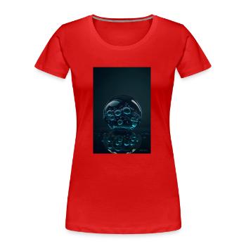 Blasen in einer Blase cyan 1 - Frauen Premium Bio T-Shirt - Rot - Vorne - Mia (176cm)