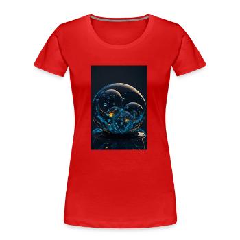 Blasen in einer Blase neon 2 - Frauen Premium Bio T-Shirt - Rot - Vorne - Mia (176cm)