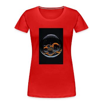 Clouds in a bubble orange 2 - Women's Premium Organic T-Shirt - red - Front - Mia (176cm)