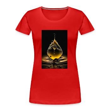Drops yellow 2 - Women's Premium Organic T-Shirt - red - Front - Mia (176cm)