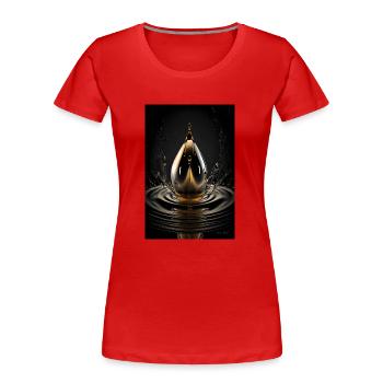 Drop chrome 2 - Women's Premium Organic T-Shirt - red - Front - Mia (176cm)
