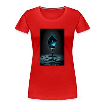 Drop cyan 2 - Women's Premium Organic T-Shirt - red - Front - Mia (176cm)