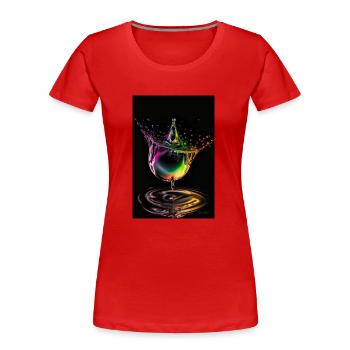 Tropfen neon 2 - Frauen Premium Bio T-Shirt - Rot - Vorne - Mia (176cm)
