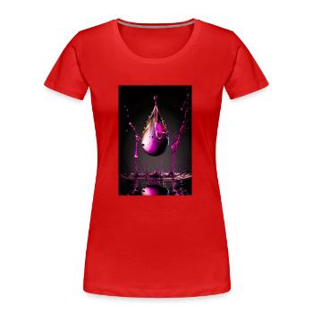 Tropfen magenta 3 - Frauen Premium Bio T-Shirt - Rot - Vorne - Mia (176cm)